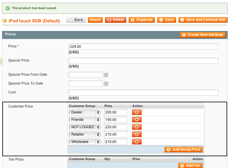 Managing Customer Groups Pricing in Magento - Image Source: vovsky.net